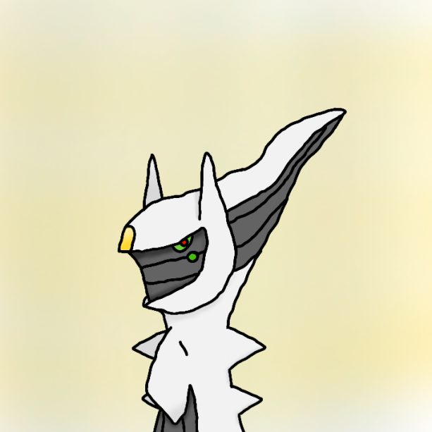 a digital drawing of arceus from pokemon